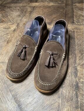 G.H. Bass Weejuns brown suede with tassel size 10.5